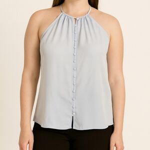 Express Ice Blue Halter Neck Tank Top Sz XL